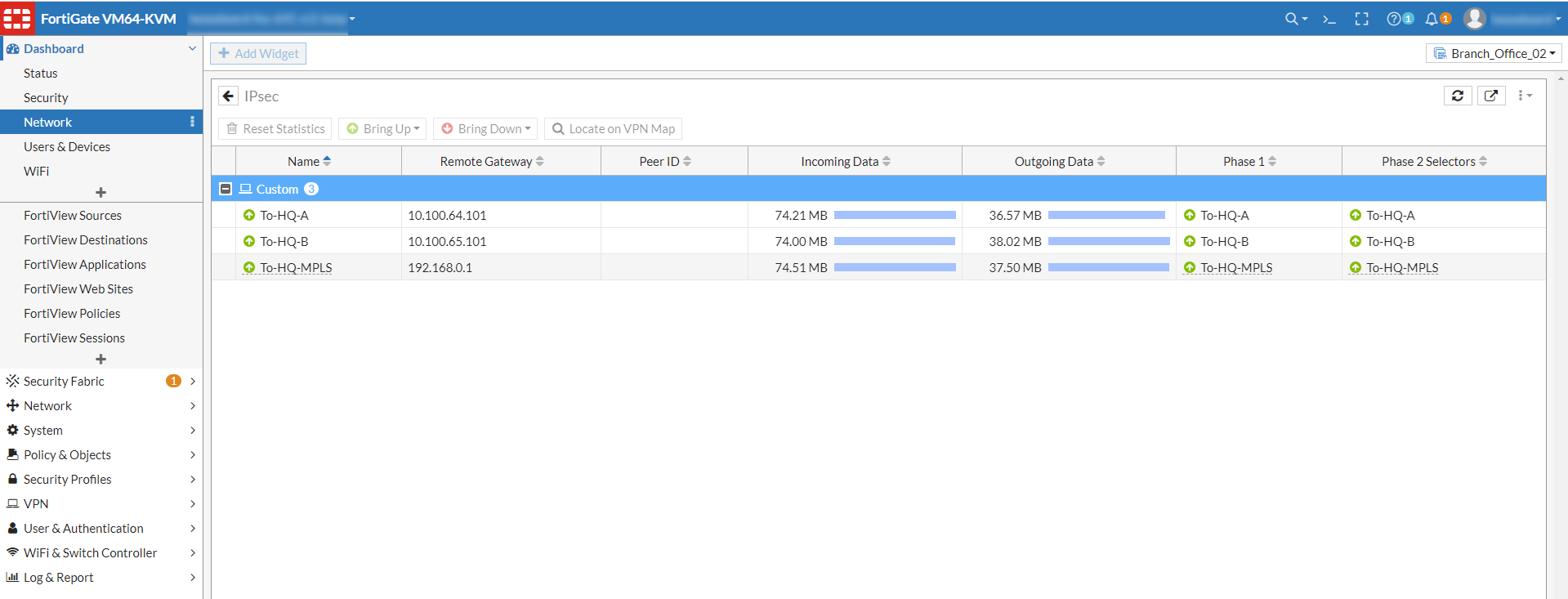 IPsec Monitor FortiGate FortiOS 6 4 5 Fortinet Document Library
